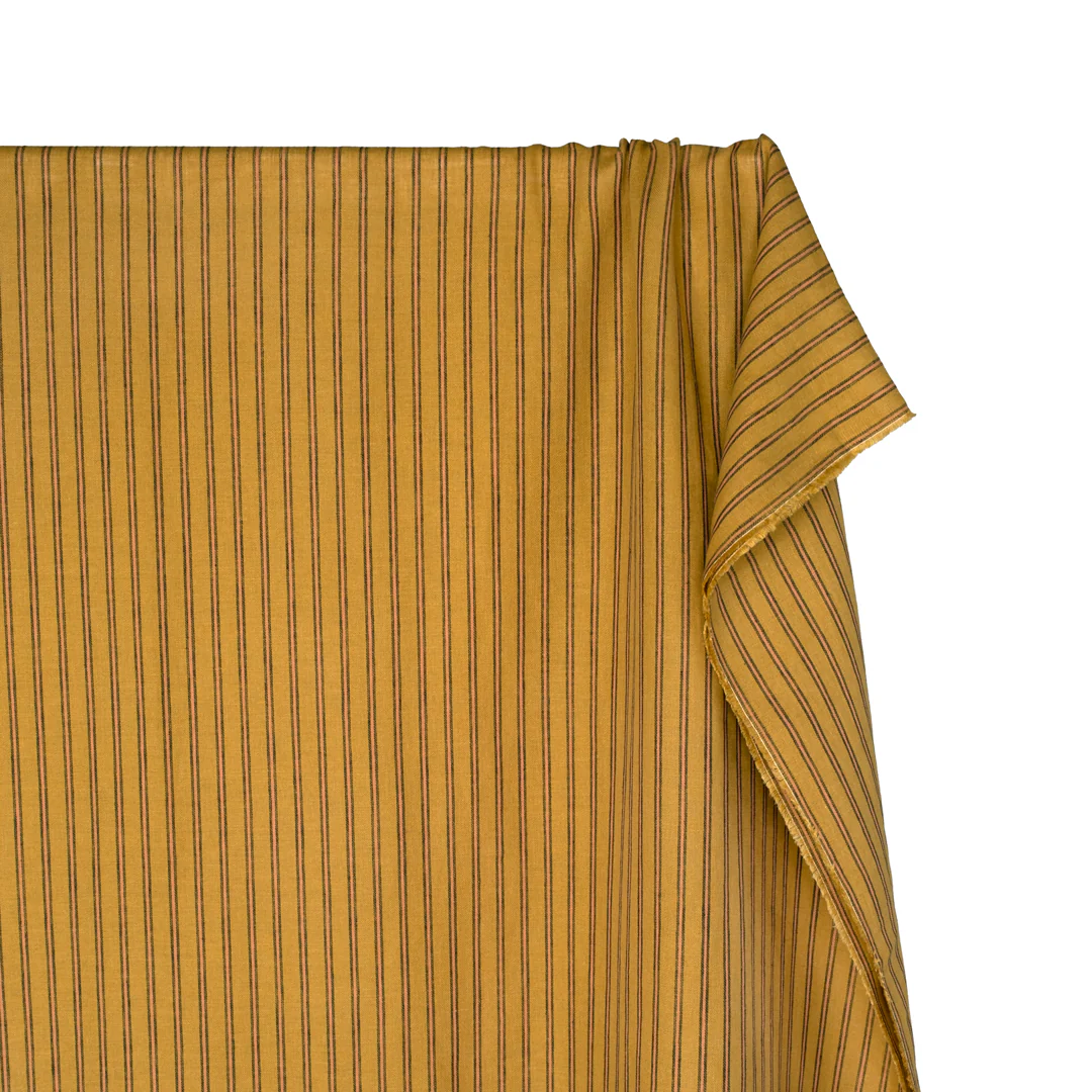 Stripe Yarn Dyed Linen Cotton - Amber Glow - Image 4