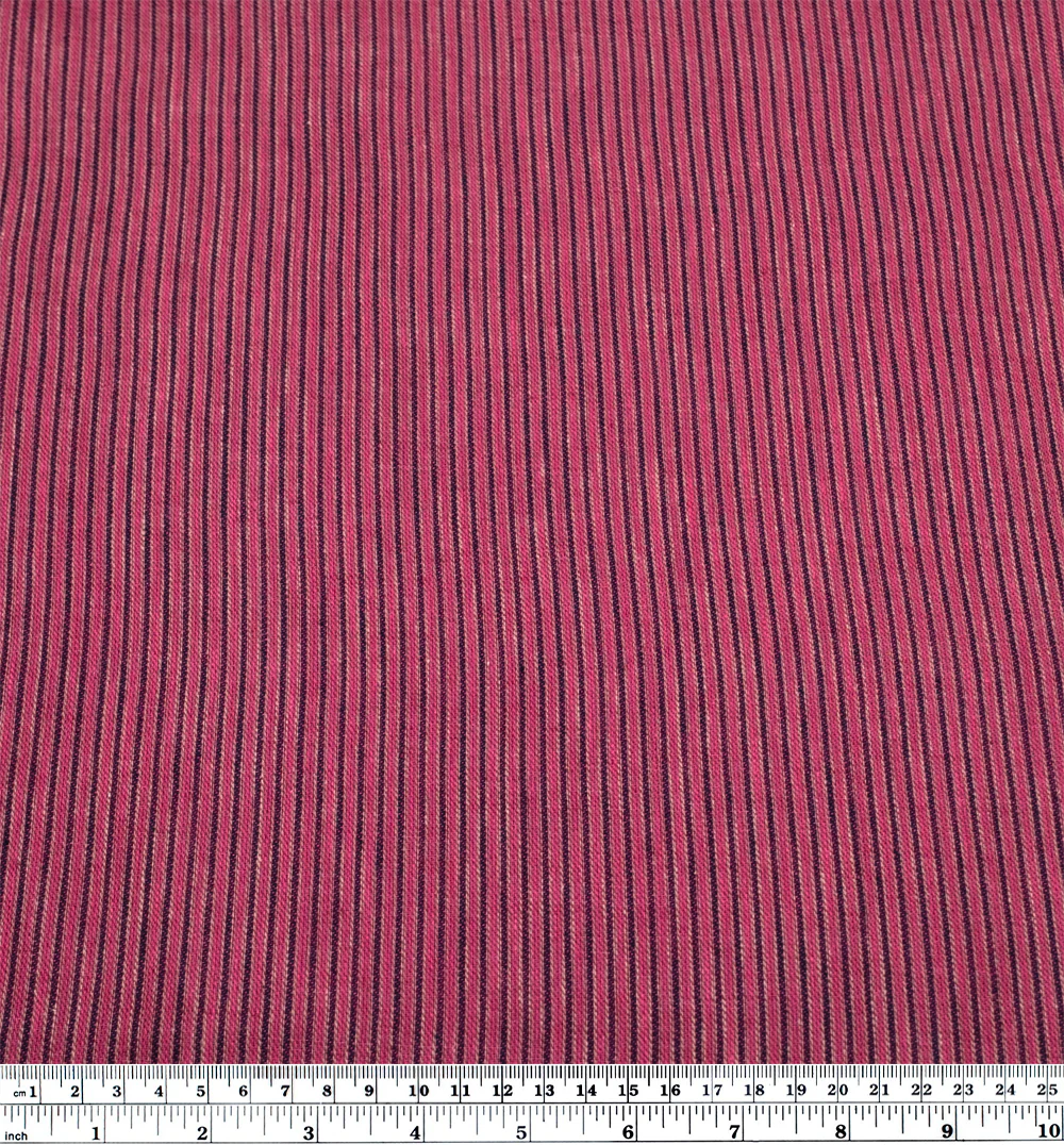 Stripe Yarn Dyed Linen Cotton - Mixed Berry - Image 3