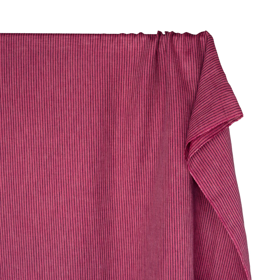 Stripe Yarn Dyed Linen Cotton - Mixed Berry - Image 4