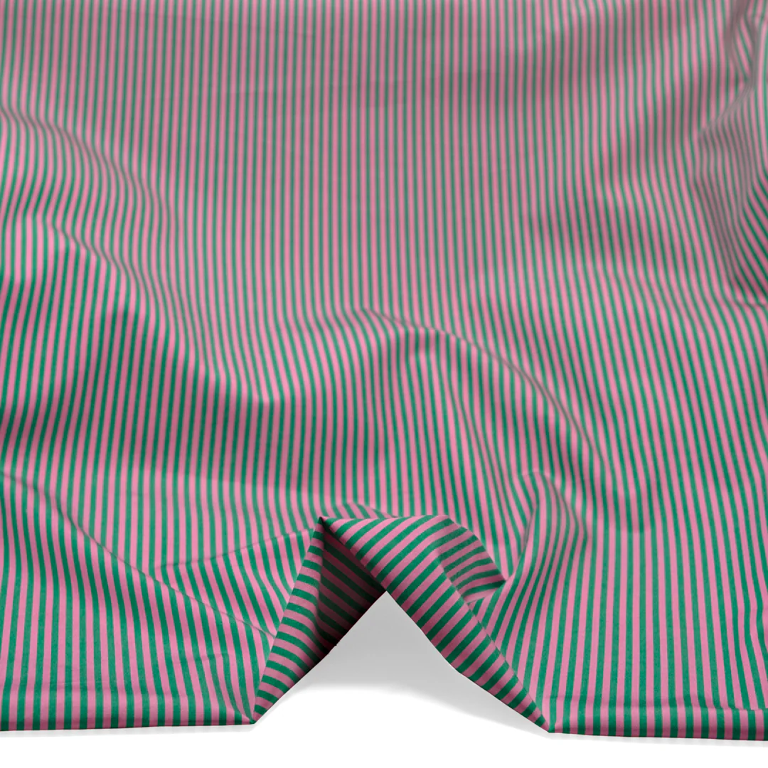 Striped Cotton Shirting - Watermelon - Image 2
