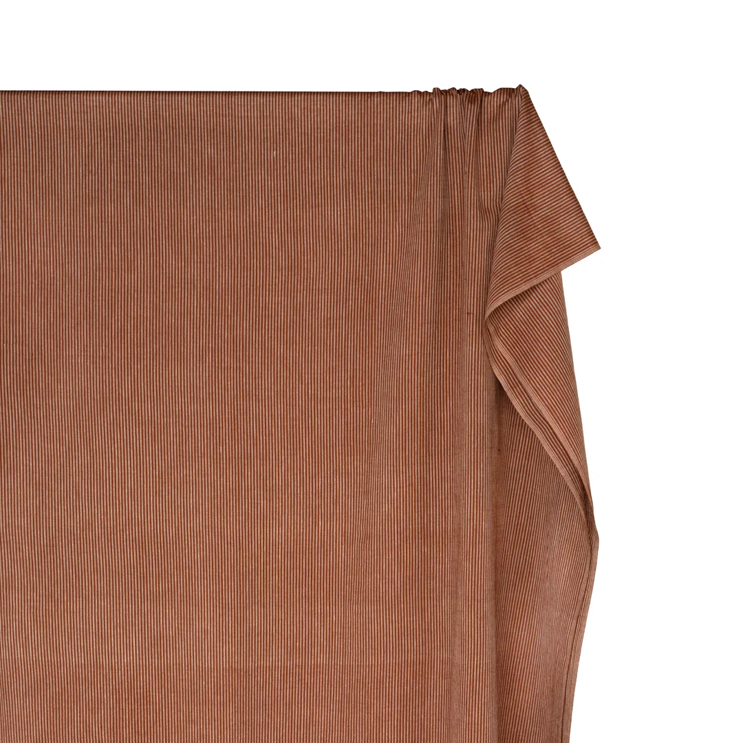Striped Handwoven Cotton - Pecan/White - Image 3