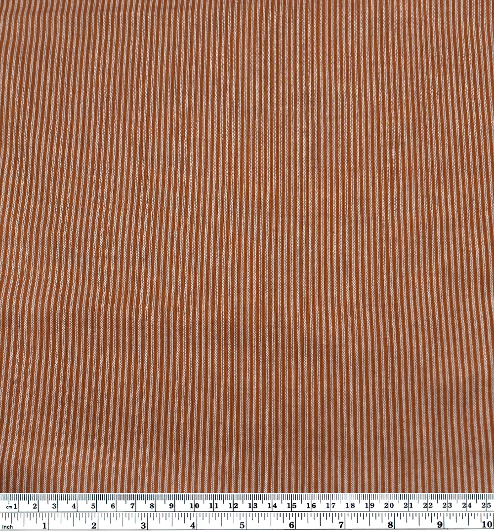 Striped Handwoven Cotton - Pecan/White - Image 4