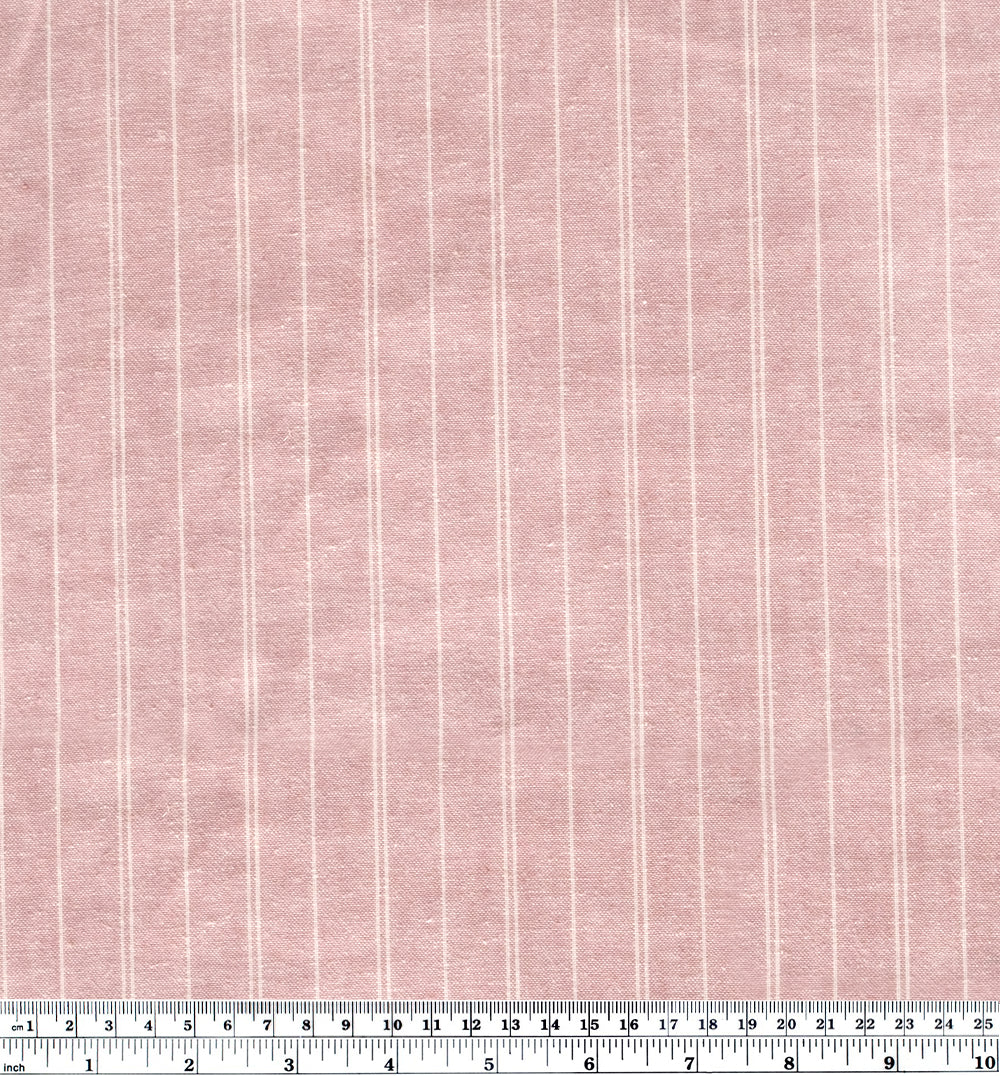 Striped Hemp & Organic Cotton Chambray - Petal/Ivory - Image 4