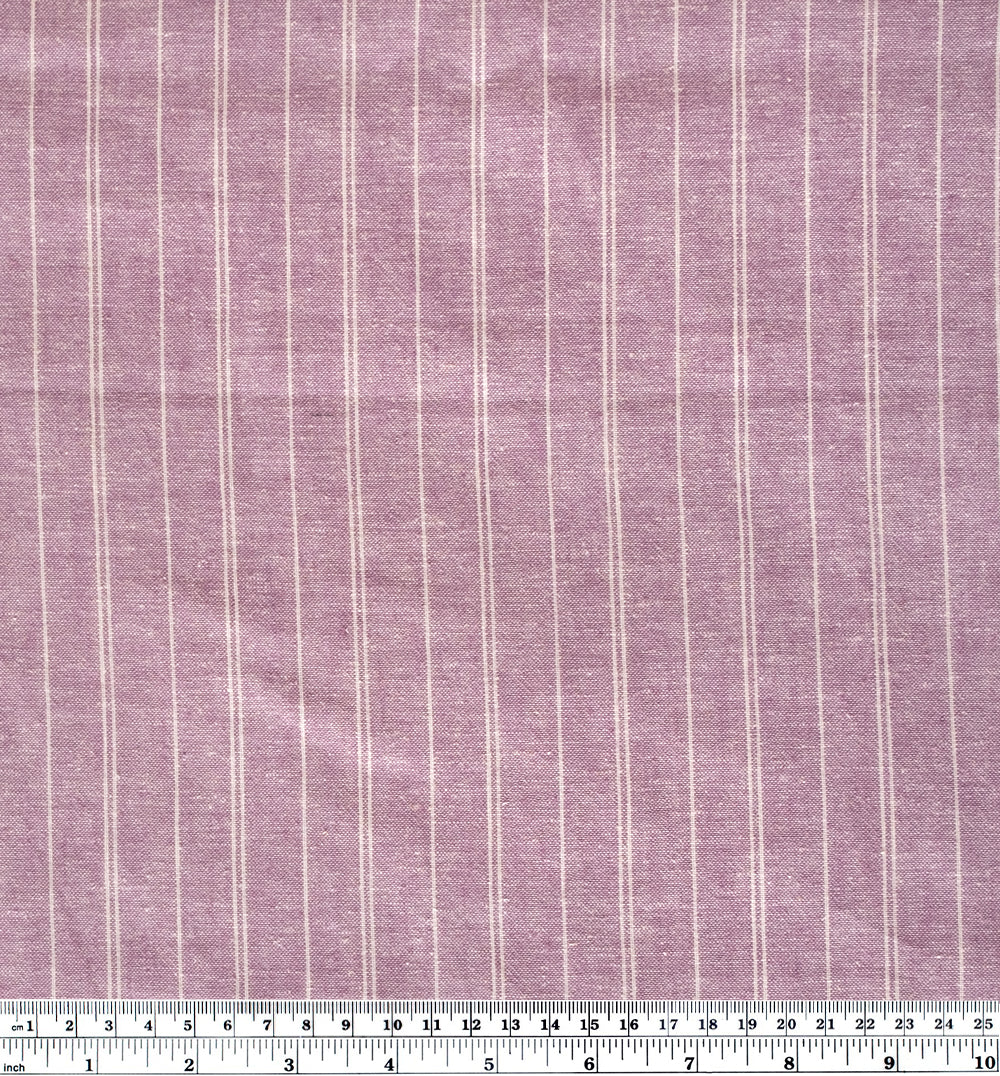 Striped Hemp & Organic Cotton Chambray - Thistle/Ivory - Image 4