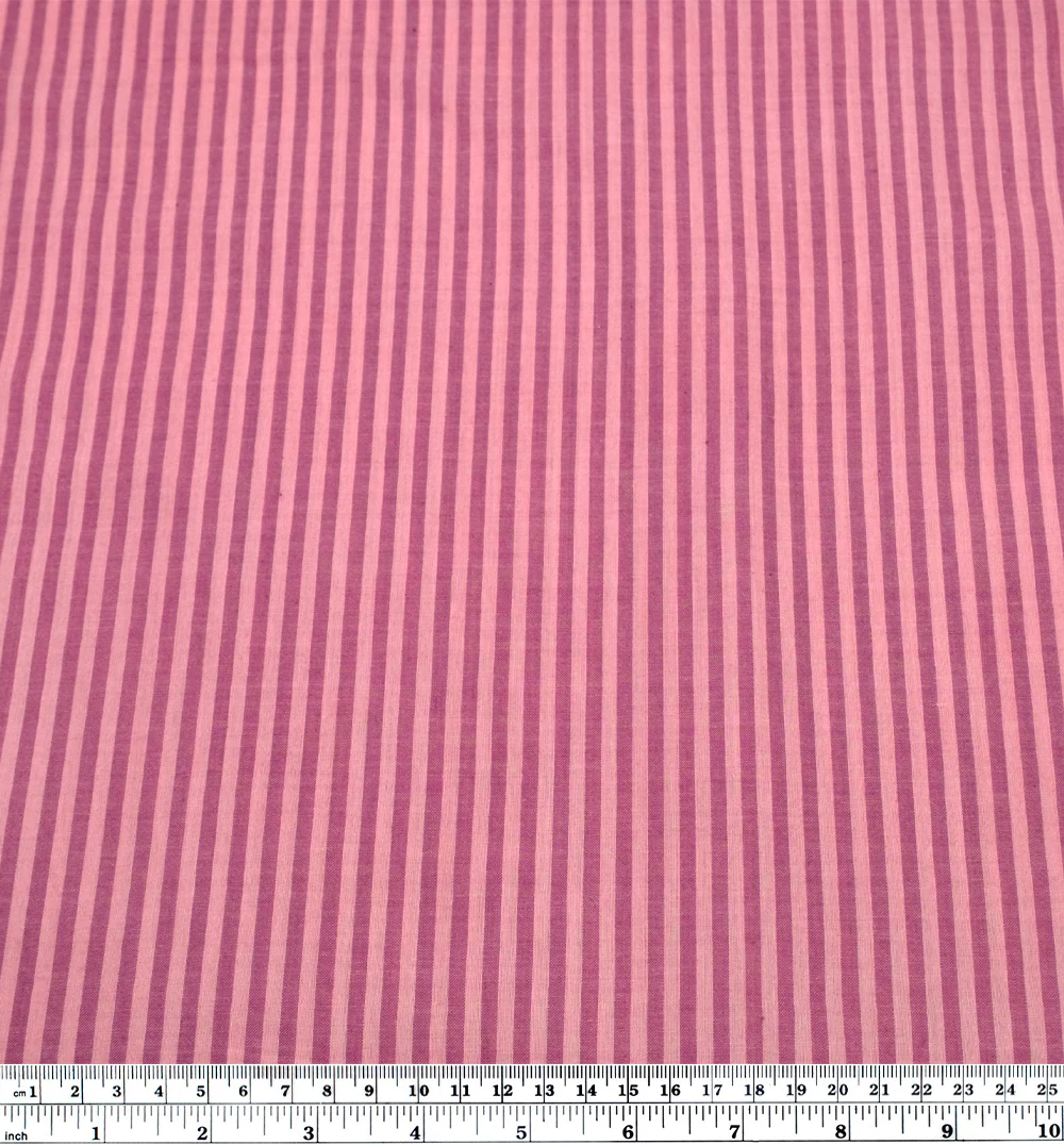 Striped Lightweight Handwoven Cotton - Rose/Camellia - Image 3