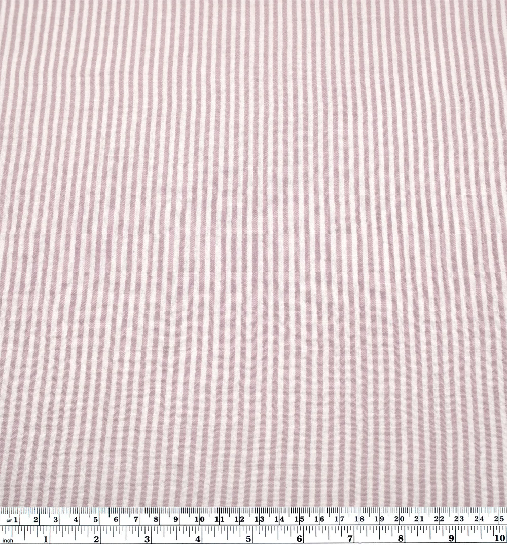 Striped Organic Cotton Double Gauze - White/Dove - Image 3