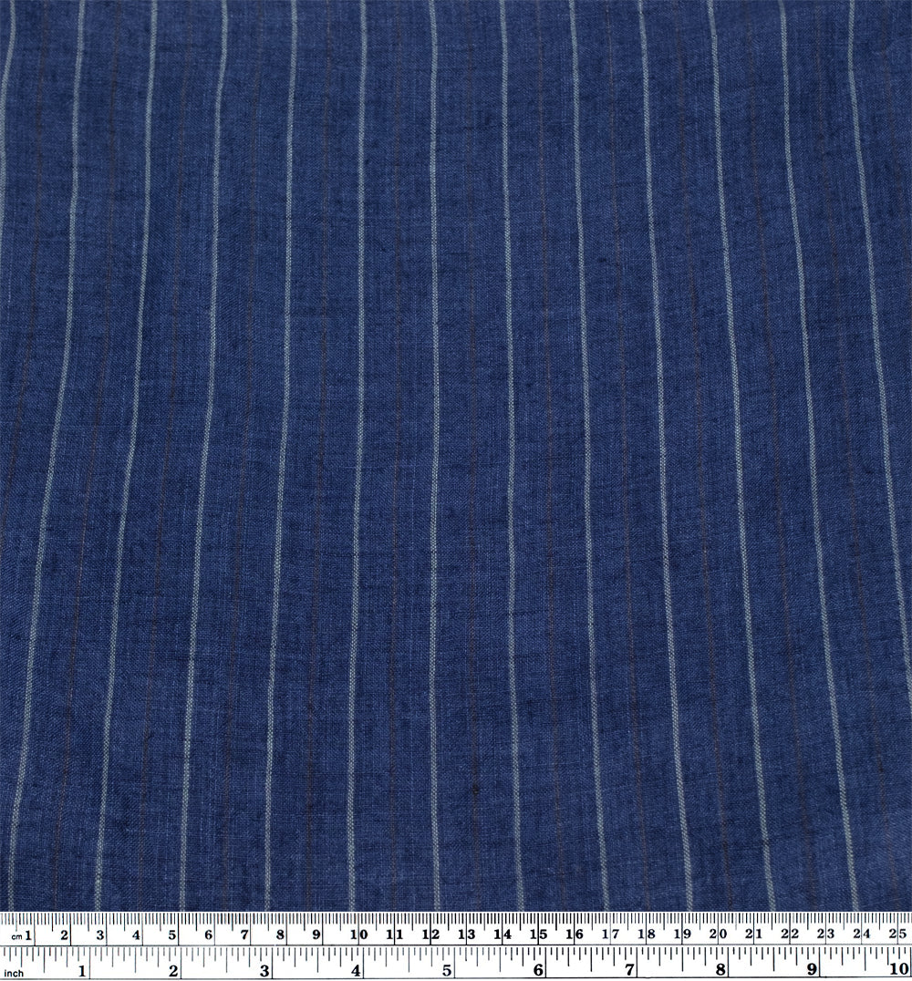 Striped Stonewashed Linen - Blueberry - Image 3