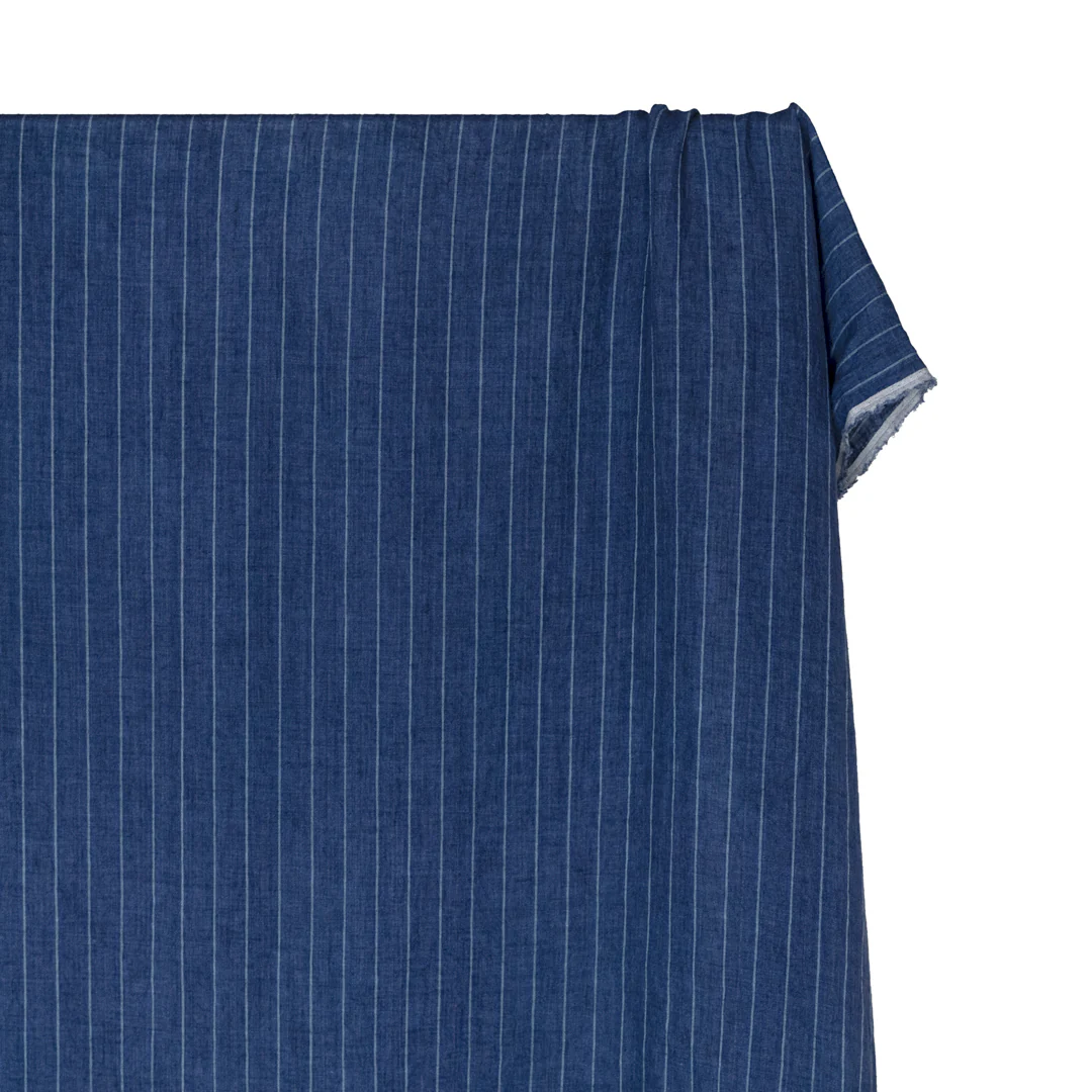 Striped Stonewashed Linen - Blueberry - Image 4