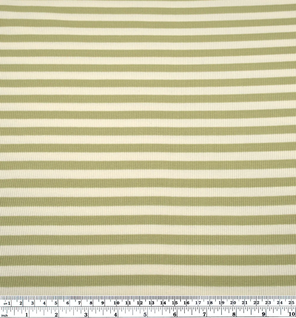Sugar Stripe Cotton Rib Knit - Daiquiri - Image 3