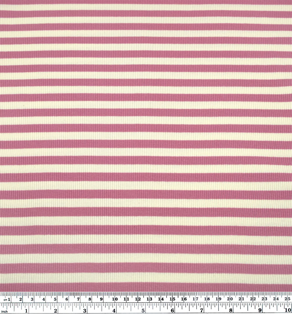 Sugar Stripe Cotton Rib Knit - Tulip - Image 3