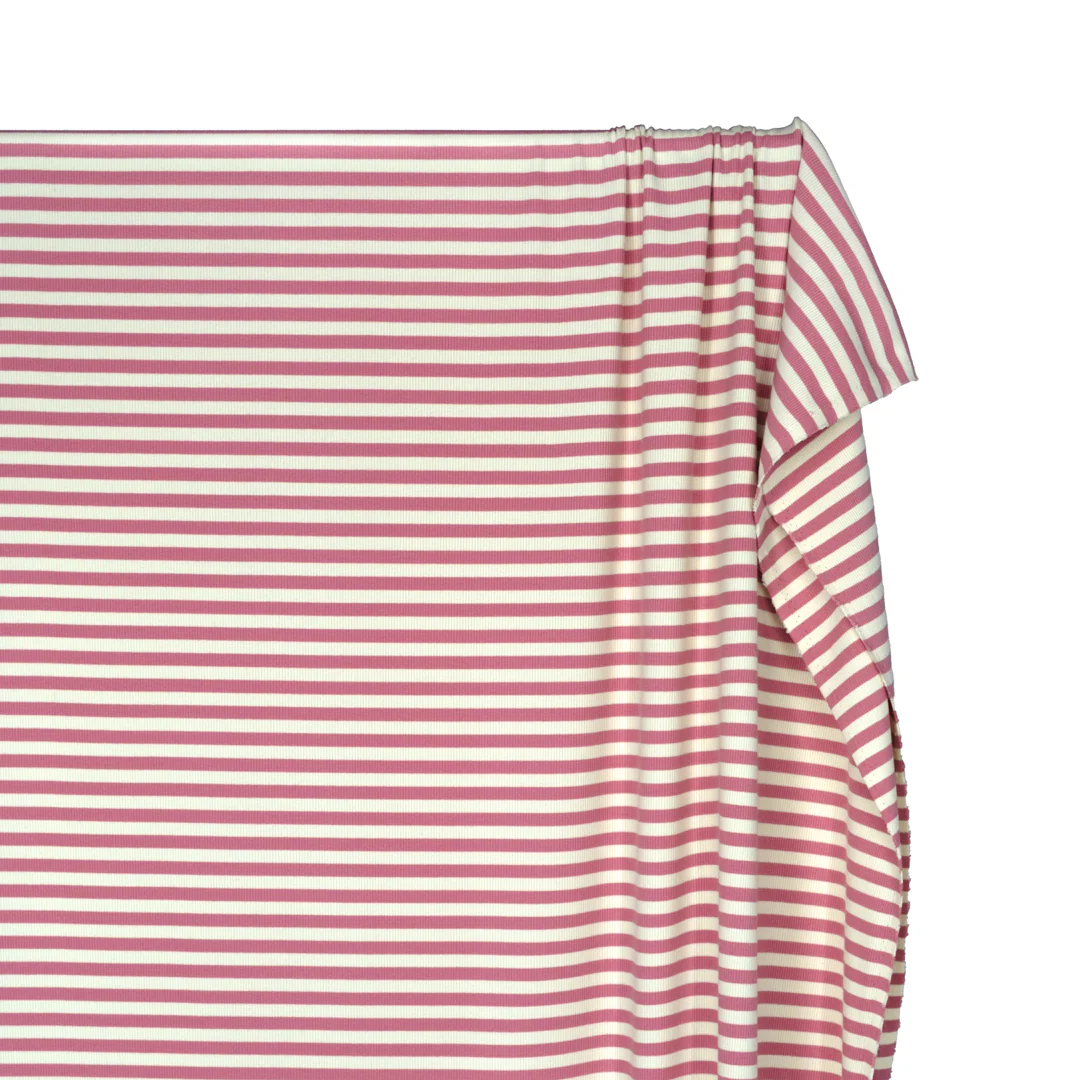 Sugar Stripe Cotton Rib Knit - Tulip - Image 4