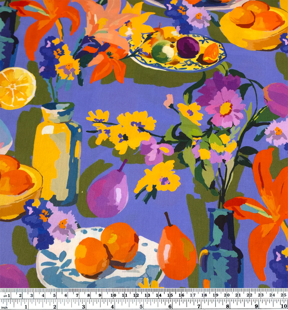 Sunday Brunch Cotton Sateen - Periwinkle/Multi - Image 4