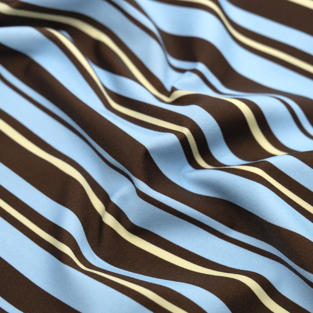 Sunkissed Stripe Recycled Nylon Swim Tricot - Russet/Baby Blue