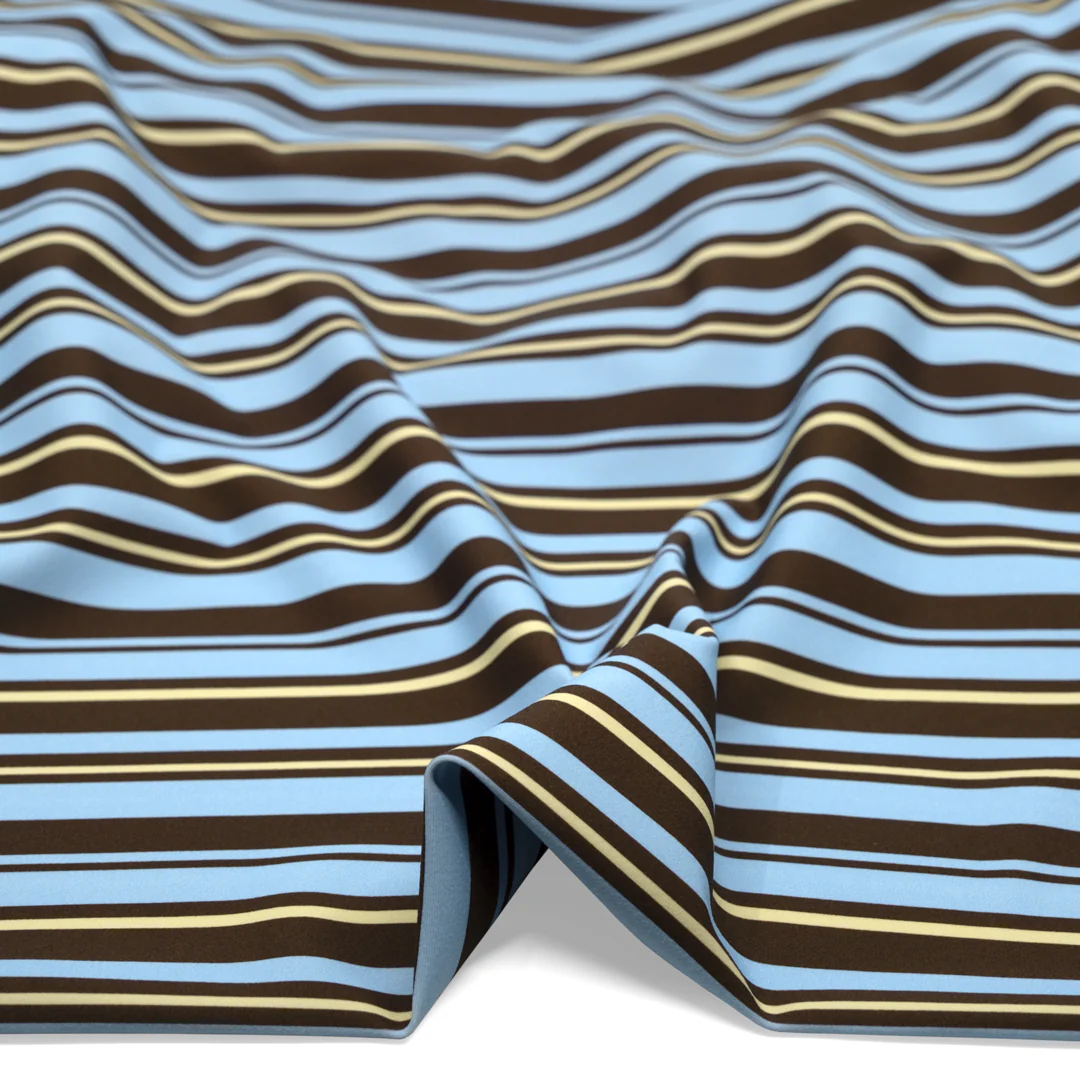 Sunkissed Stripe Recycled Nylon Swim Tricot - Russet/Baby Blue - Image 2