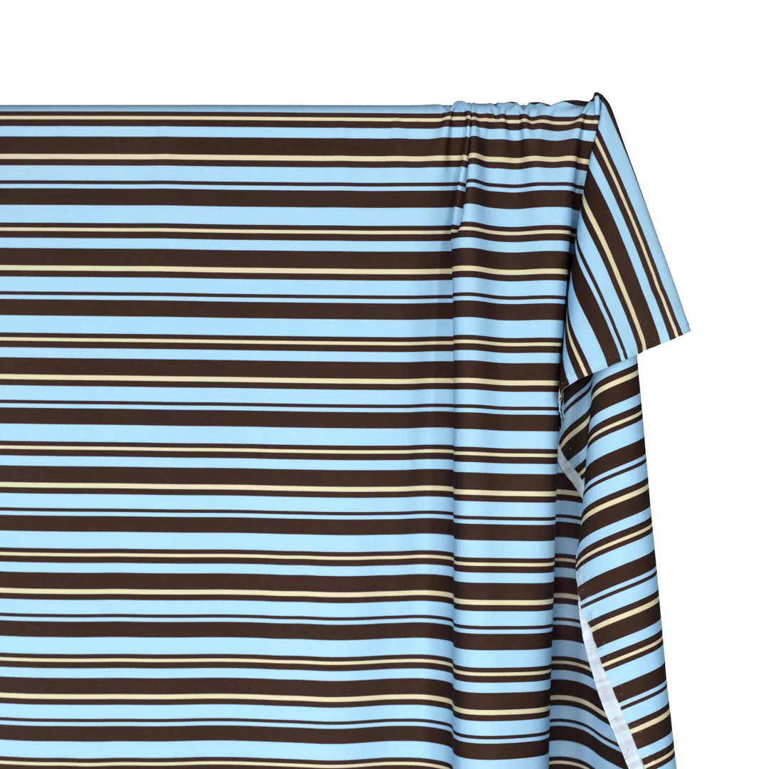 Sunkissed Stripe Recycled Nylon Swim Tricot - Russet/Baby Blue - Image 4