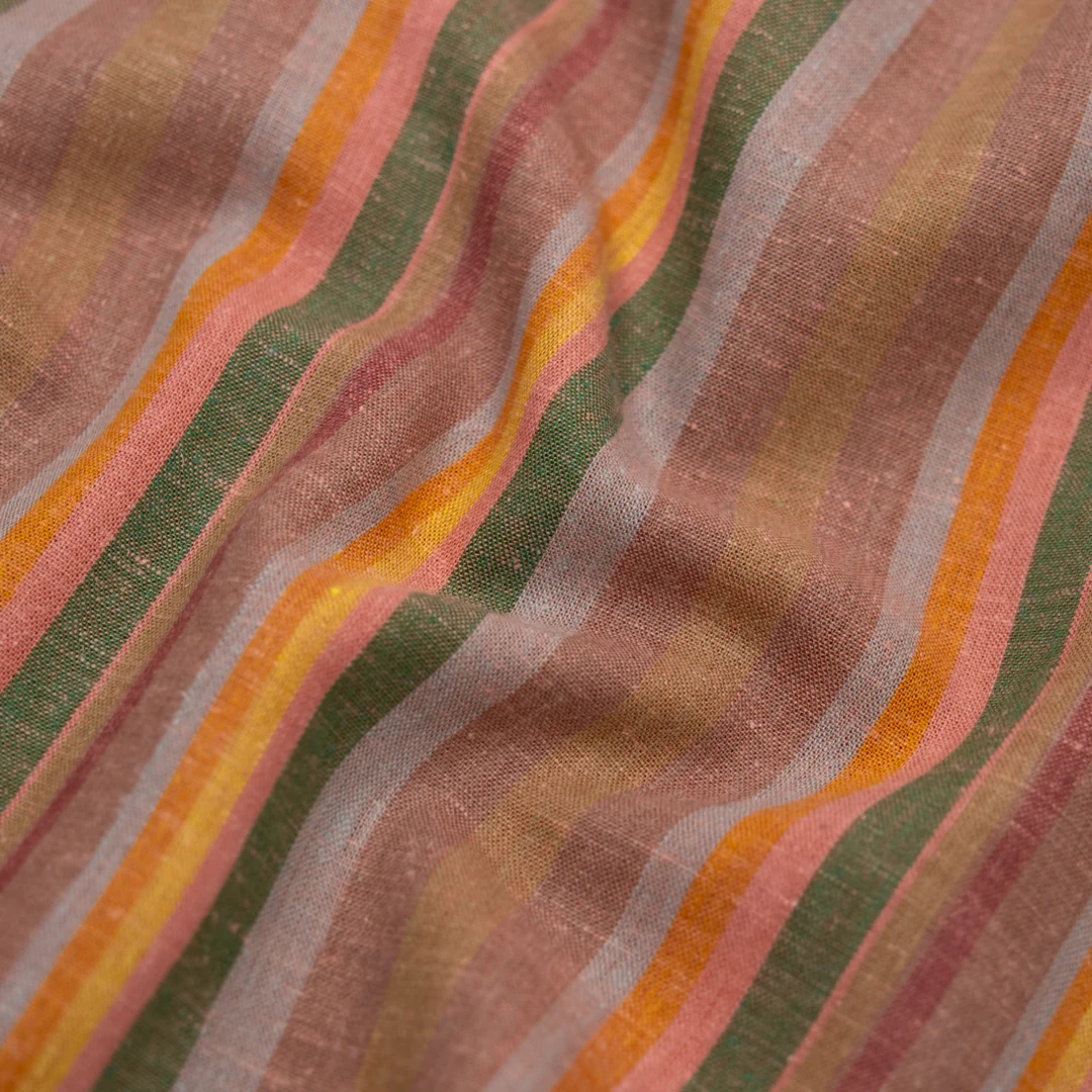 Sunset Stripe Hemp Lyocell Blend - Rosette/Multi