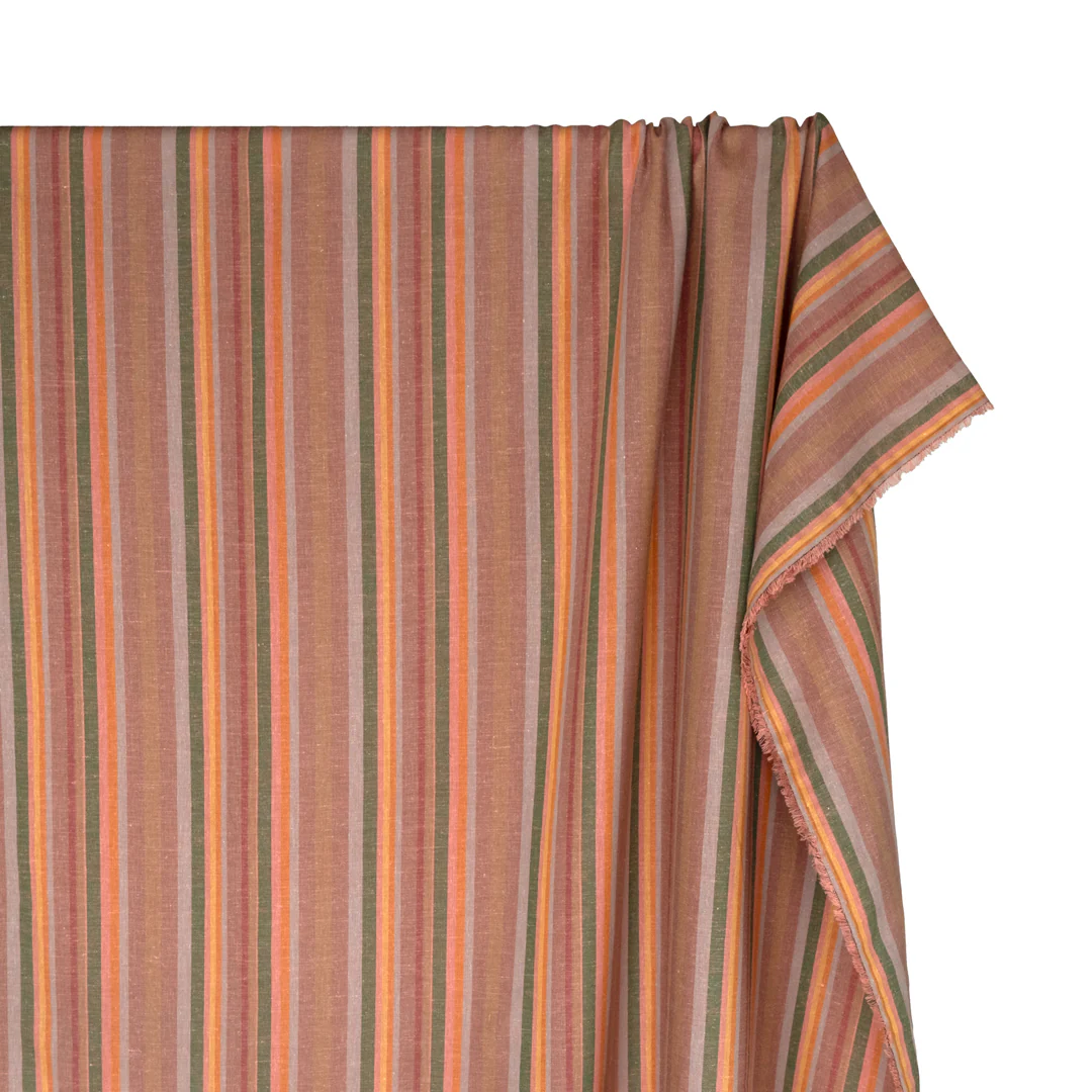Sunset Stripe Hemp Lyocell Blend - Rosette/Multi - Image 4