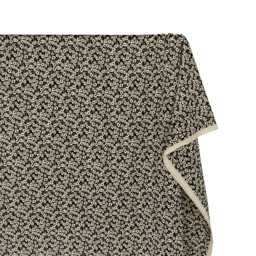Sweet Bramble Crinkle Cotton - Black/Parchment - Image 4