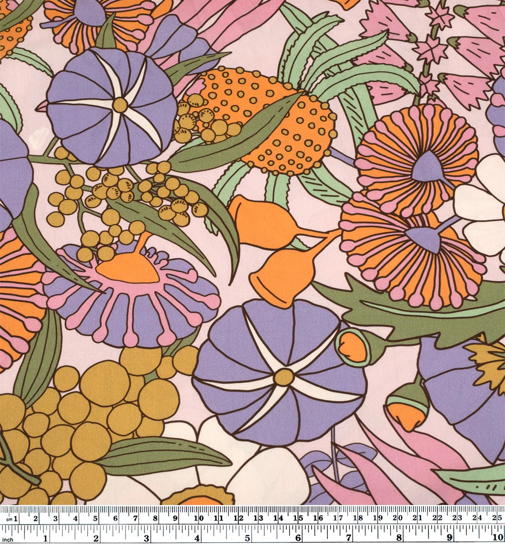 Sweetpea Organic Cotton Sateen - Pale Pink/Wisteria/Light Elmwood - Image 4