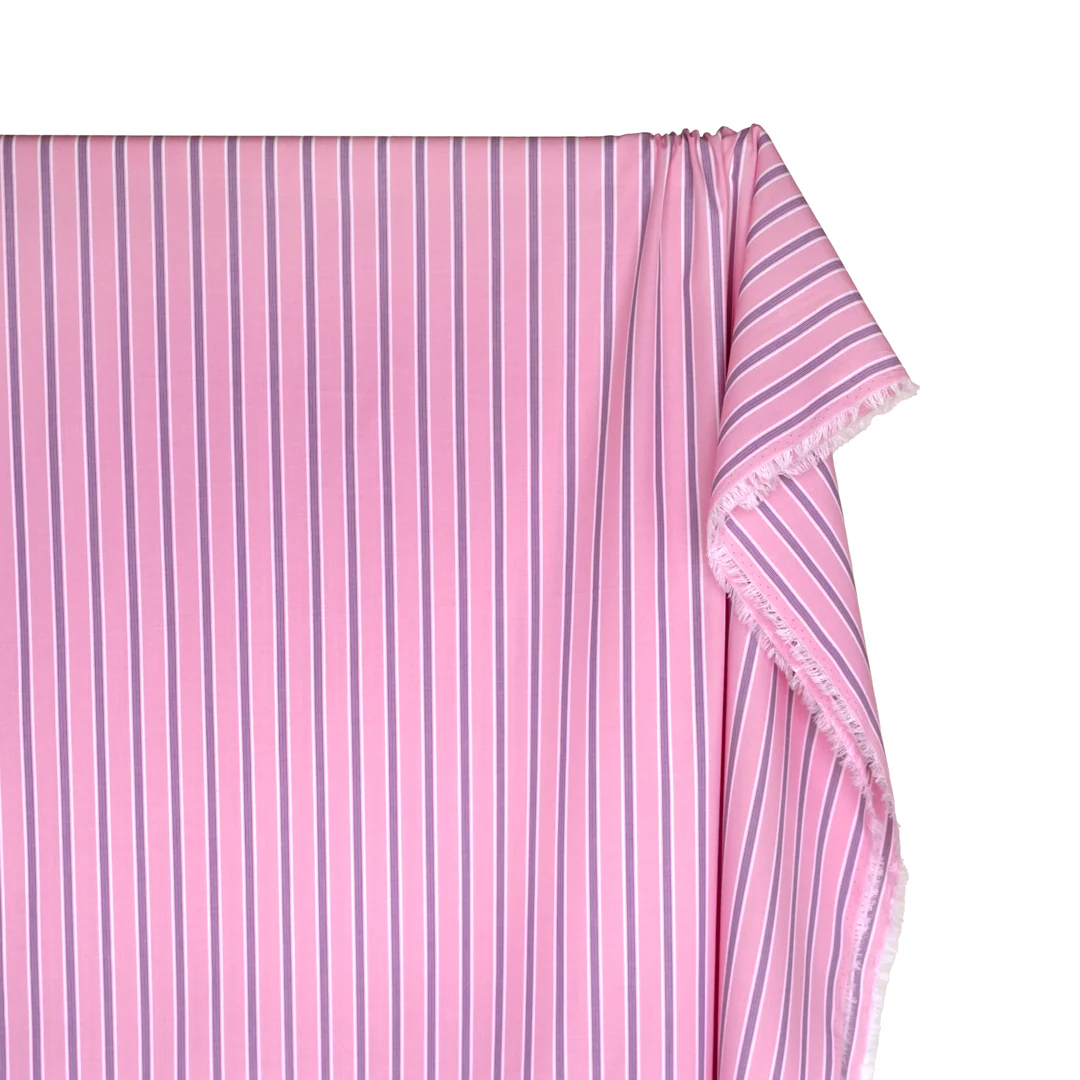 Taffy Stripe Cotton Shirting - Candy Floss - Image 4