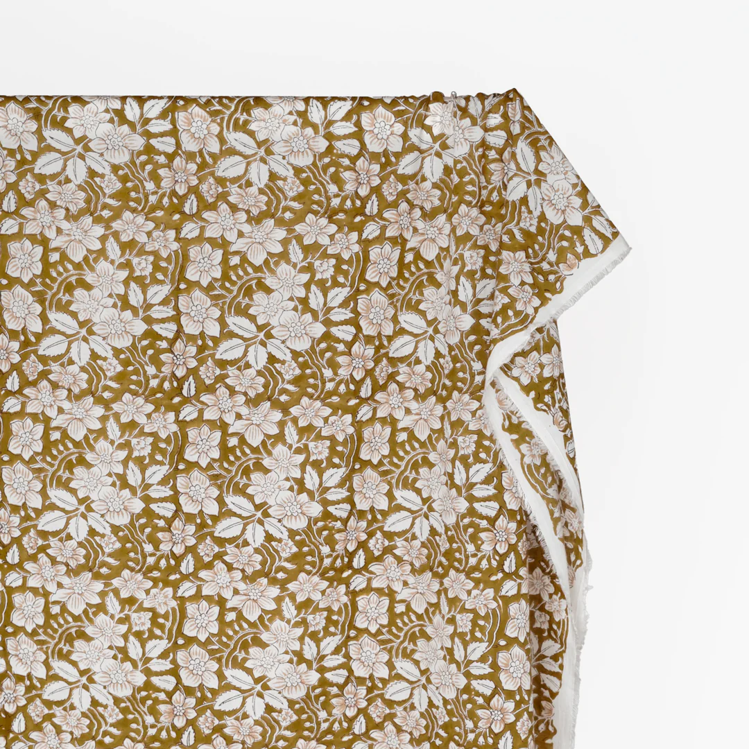 Tapestry Block Printed Organic Cotton Batiste - Elmwood/Ivory - Image 3