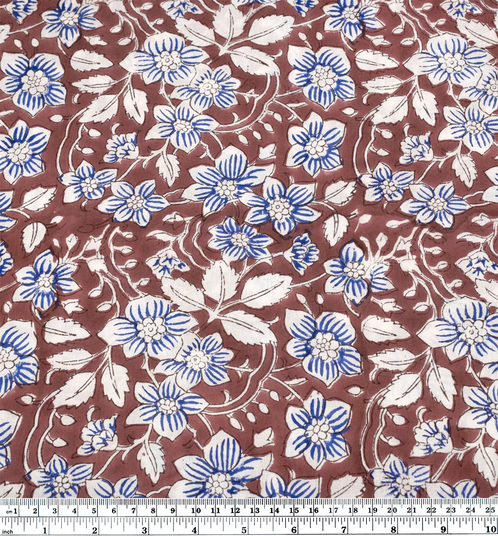 Tapestry Block Printed Organic Cotton Batiste - Mauve/White - Image 4