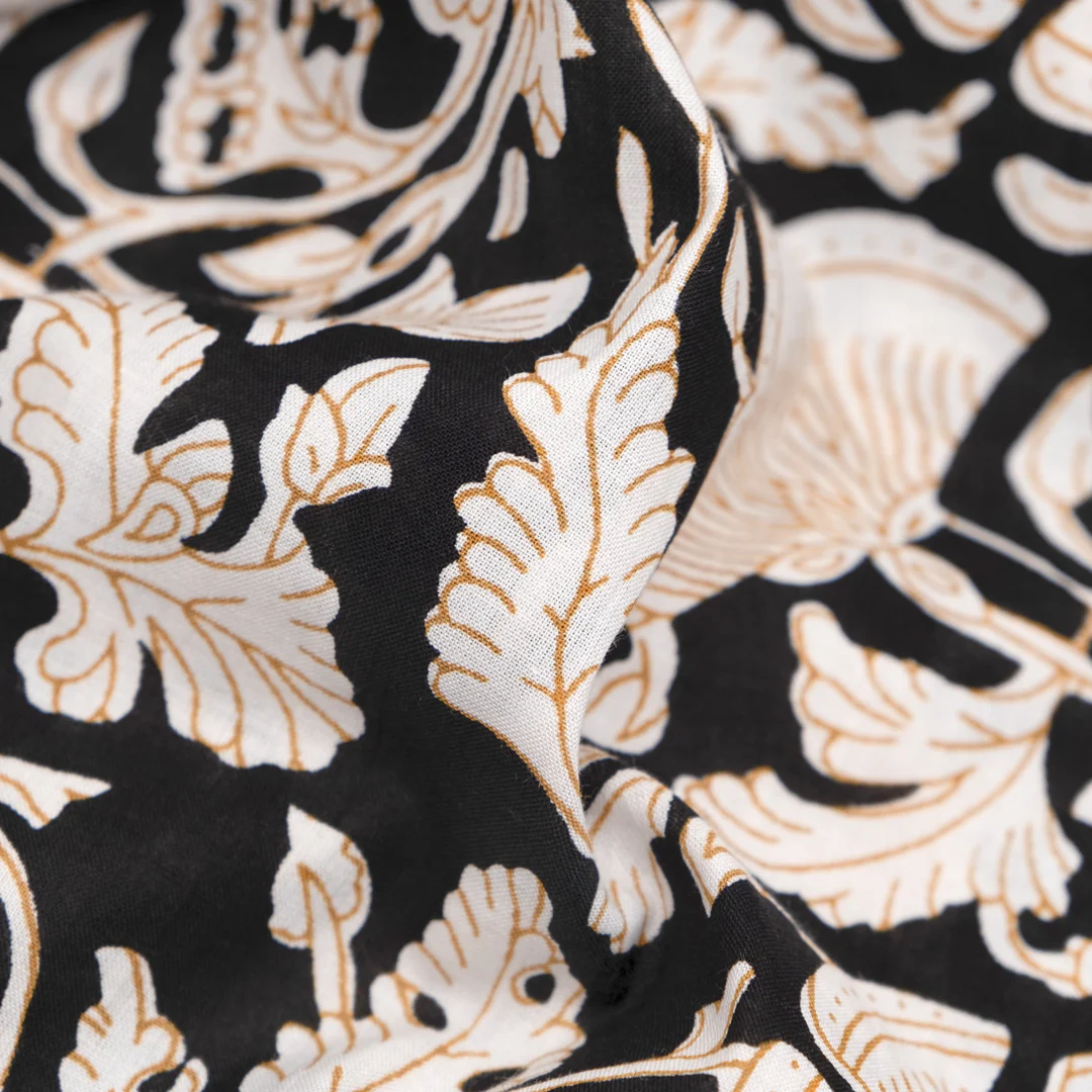 Tapestry Block Printed Organic Cotton Batiste - Black/White - Image 2