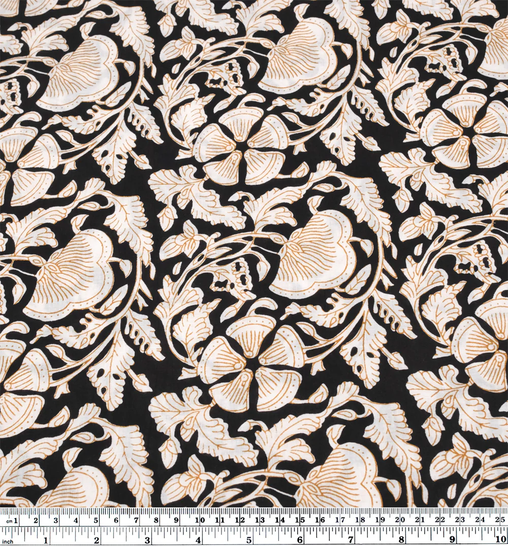 Tapestry Block Printed Organic Cotton Batiste - Black/White - Image 3