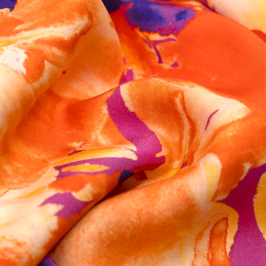 Thermal Tropics TENCEL™ Lyocell Twill - Tangerine/Multi - Image 2