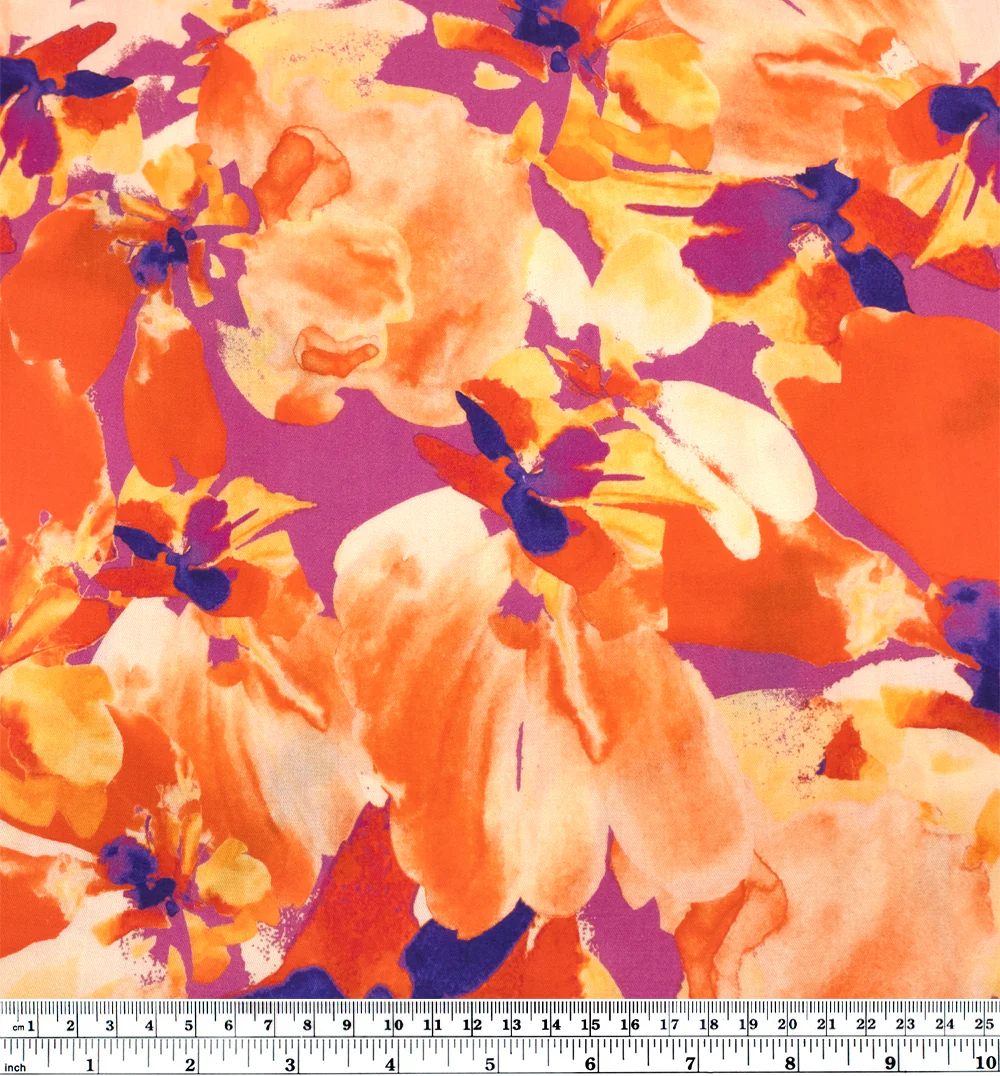 Thermal Tropics TENCEL™ Lyocell Twill - Tangerine/Multi - Image 3
