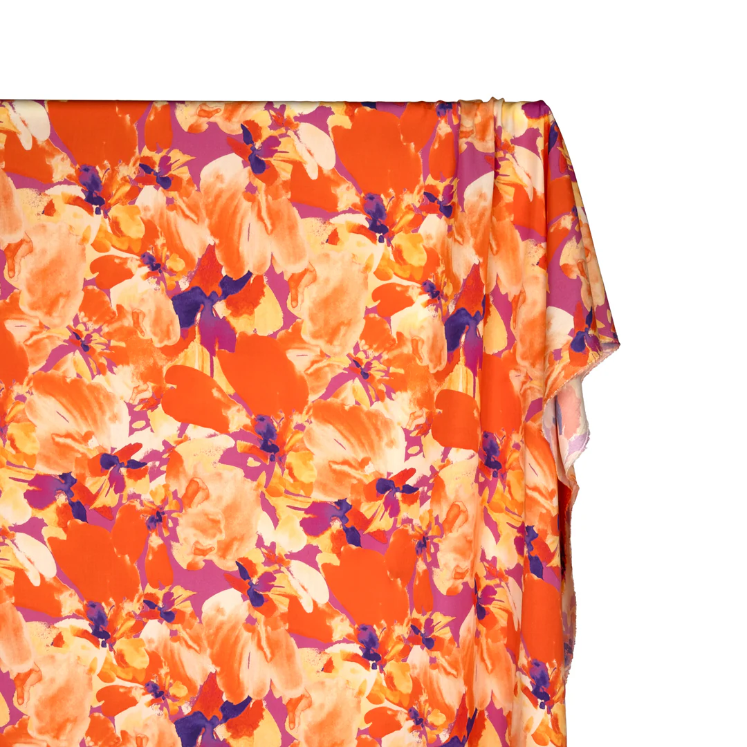 Thermal Tropics TENCEL™ Lyocell Twill - Tangerine/Multi - Image 4