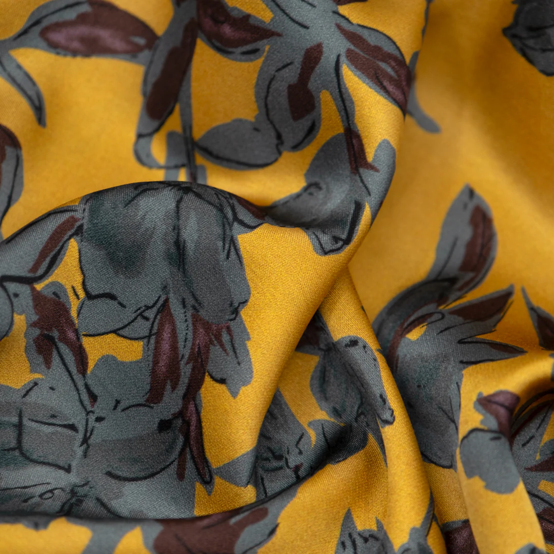Throne Room Viscose Satin - Vintage Gold/Flint - Image 3