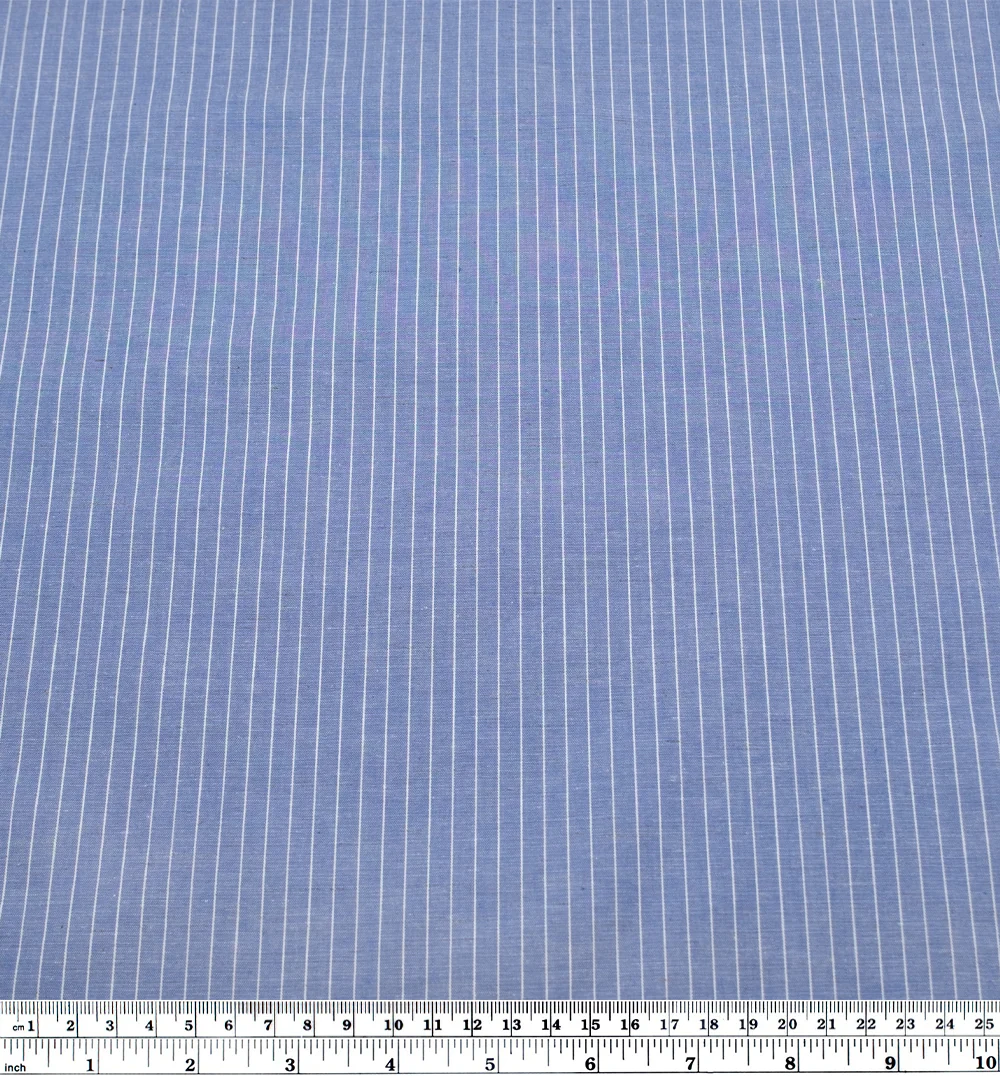 Tidal Cotton Linen Chambray Shirting - Cornflower - Image 3