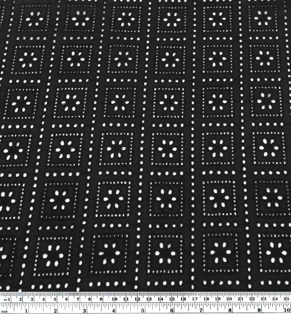 Timeless Trellis Cotton Eyelet - Black - Image 3