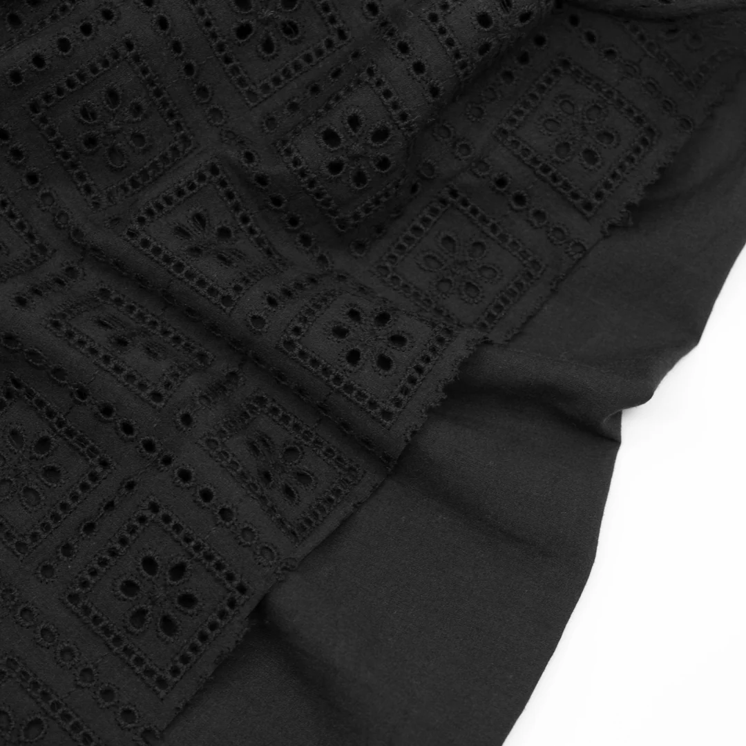 Timeless Trellis Cotton Eyelet - Black - Image 4