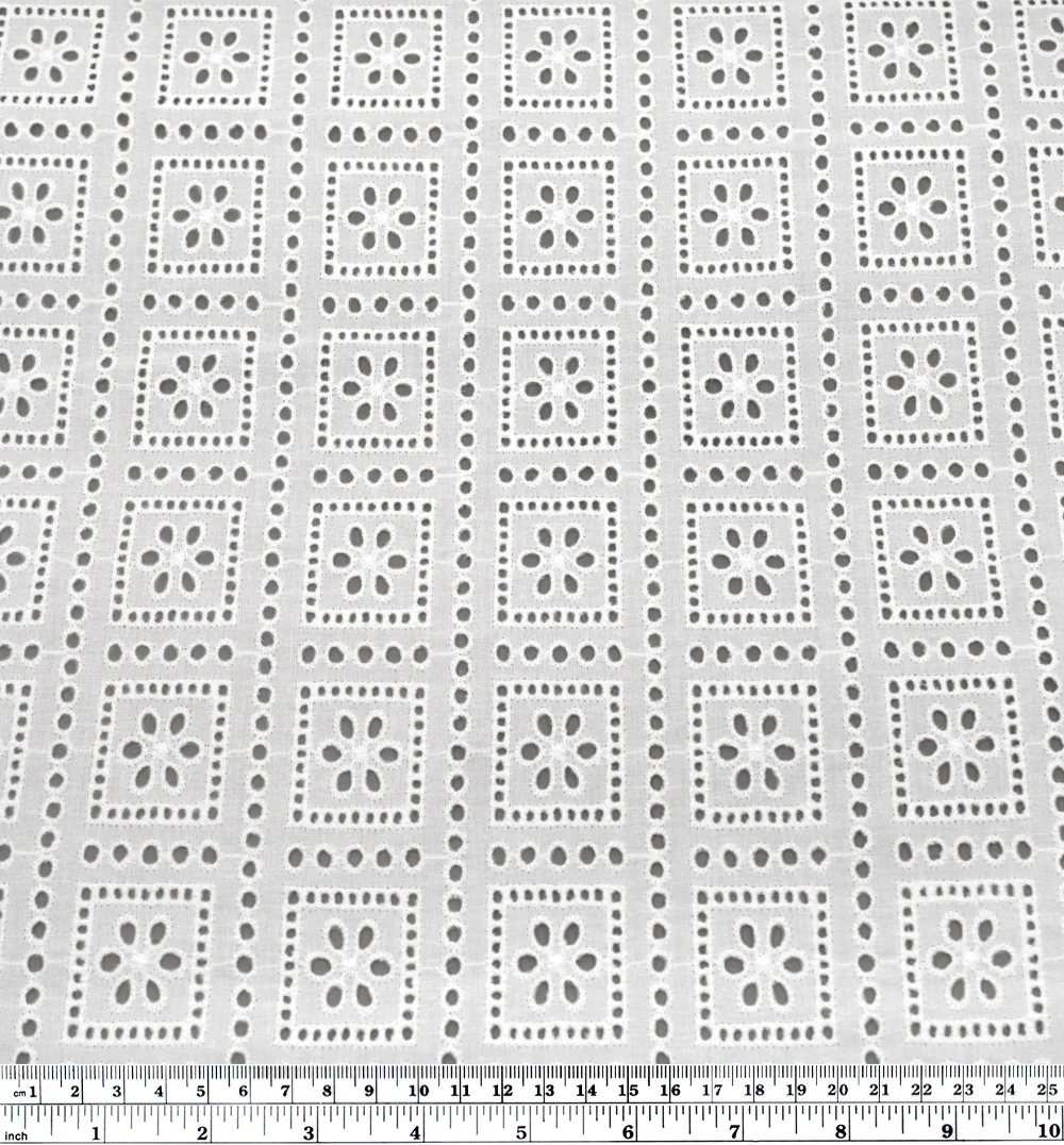 Timeless Trellis Cotton Eyelet - White - Image 3