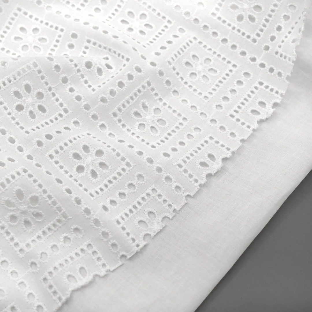 Timeless Trellis Cotton Eyelet - White - Image 4