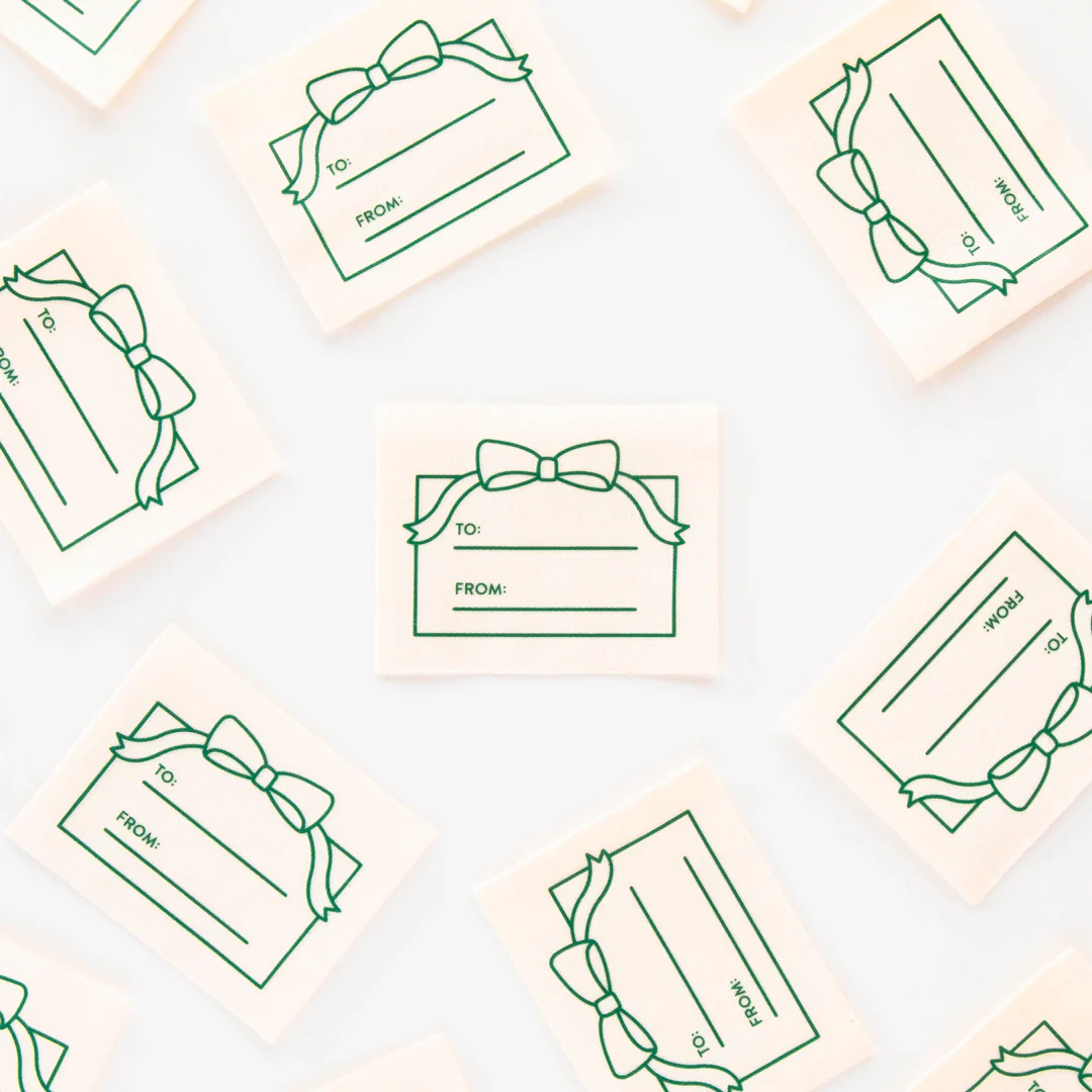 TO: FROM: GIFT Organic Cotton Write In Labels By Sarah Hearts