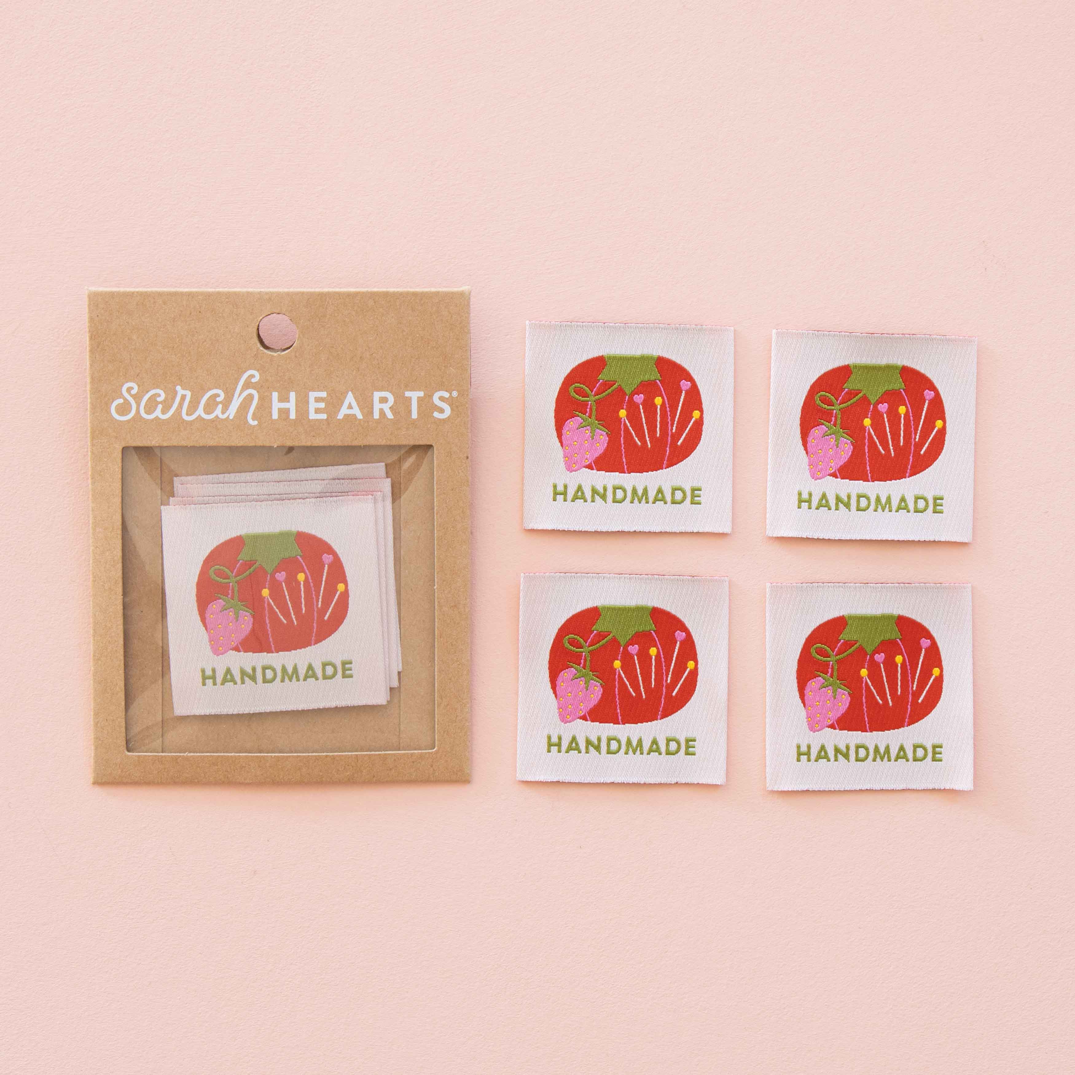 TOMATO PIN CUSHION HANDMADE Large Woven Labels By Sarah Hearts - Image 2
