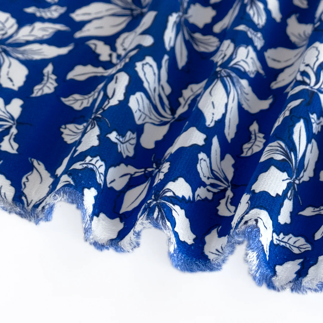 Twig & Leaf LENZING™ ECOVERO™ Crepe - Azure Blue - Image 3