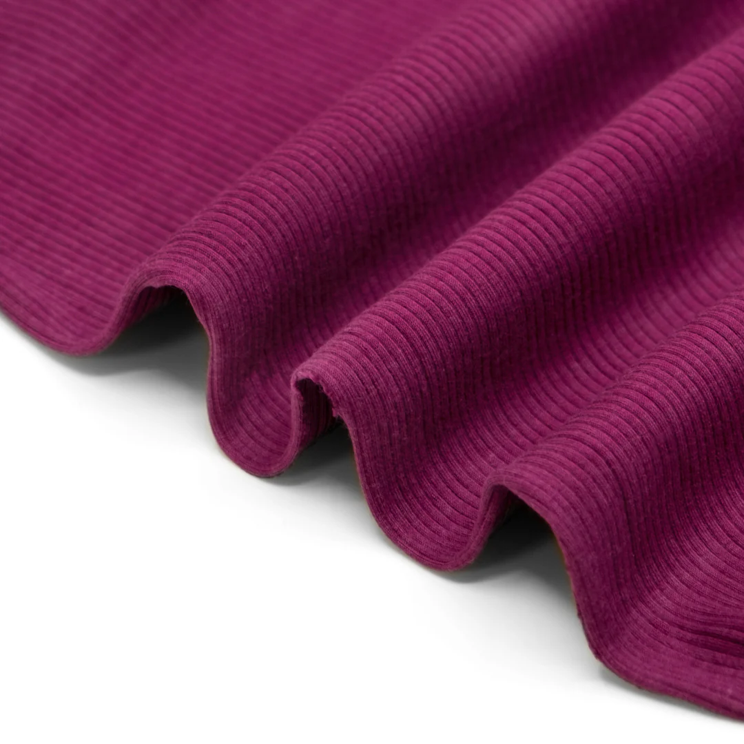 Unwind Bamboo Cotton Rib Knit - Amaranth - Image 3