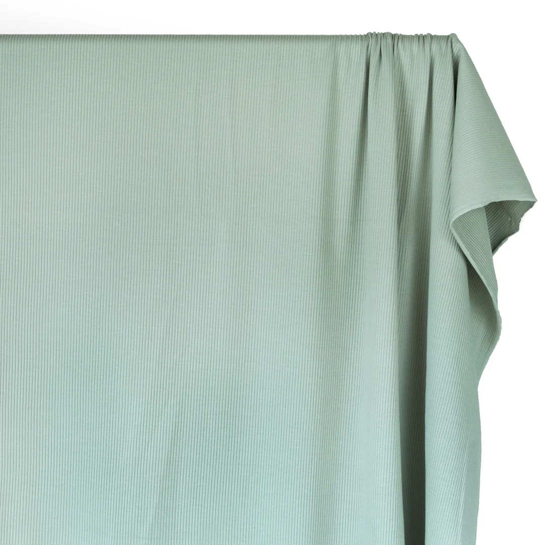 Unwind Bamboo Cotton Rib Knit - Aquamarine - Image 3