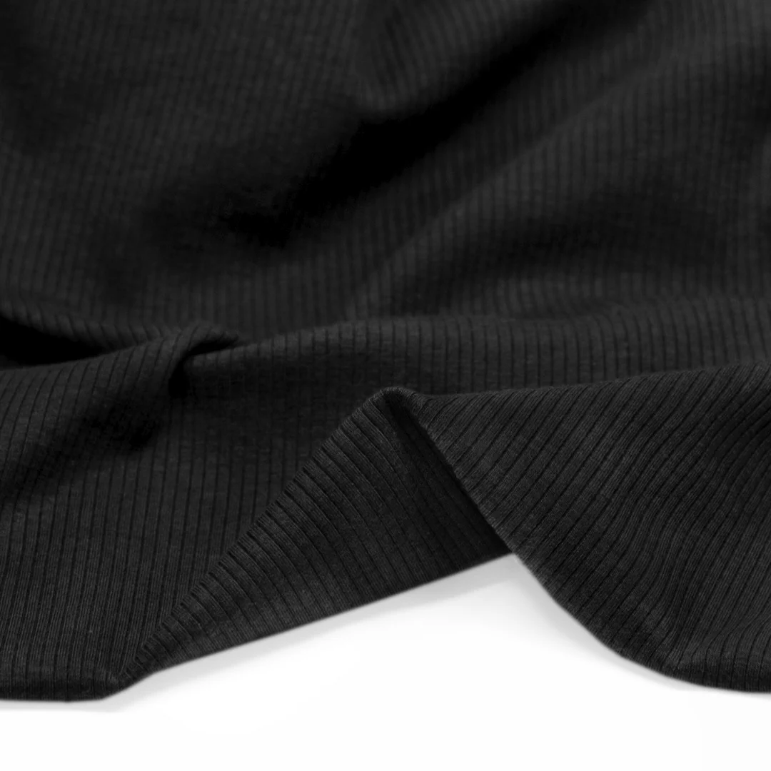 Unwind Bamboo Cotton Rib Knit - Black