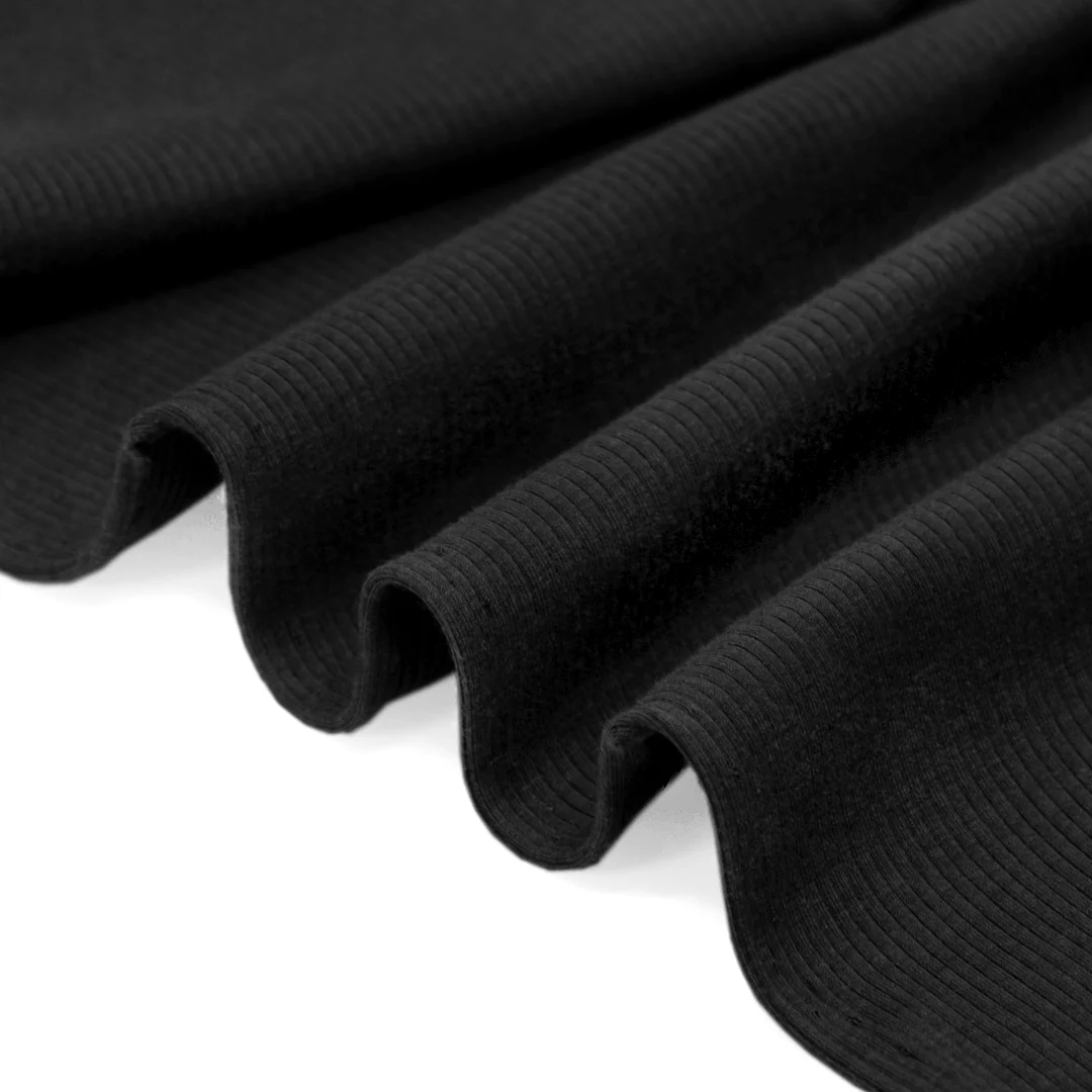 Unwind Bamboo Cotton Rib Knit - Black - Image 2