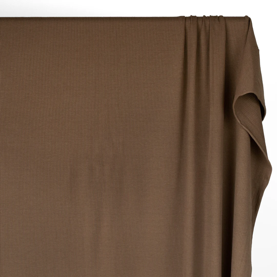 Unwind Bamboo Cotton Rib Knit - Crimini - Image 3