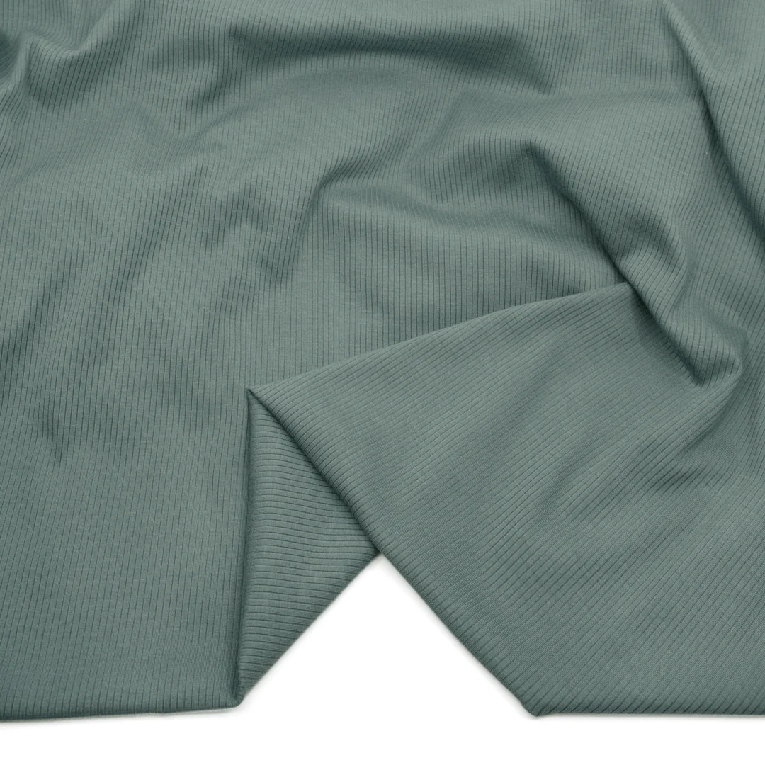Unwind Bamboo Cotton Rib Knit - Dusty Jade