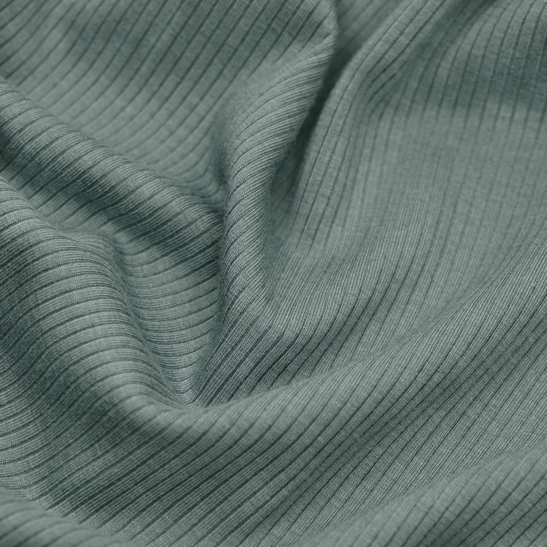 Unwind Bamboo Cotton Rib Knit - Dusty Jade - Image 2