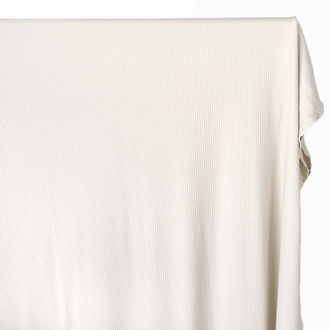 Unwind Bamboo Cotton Rib Knit - Ivory - Image 3