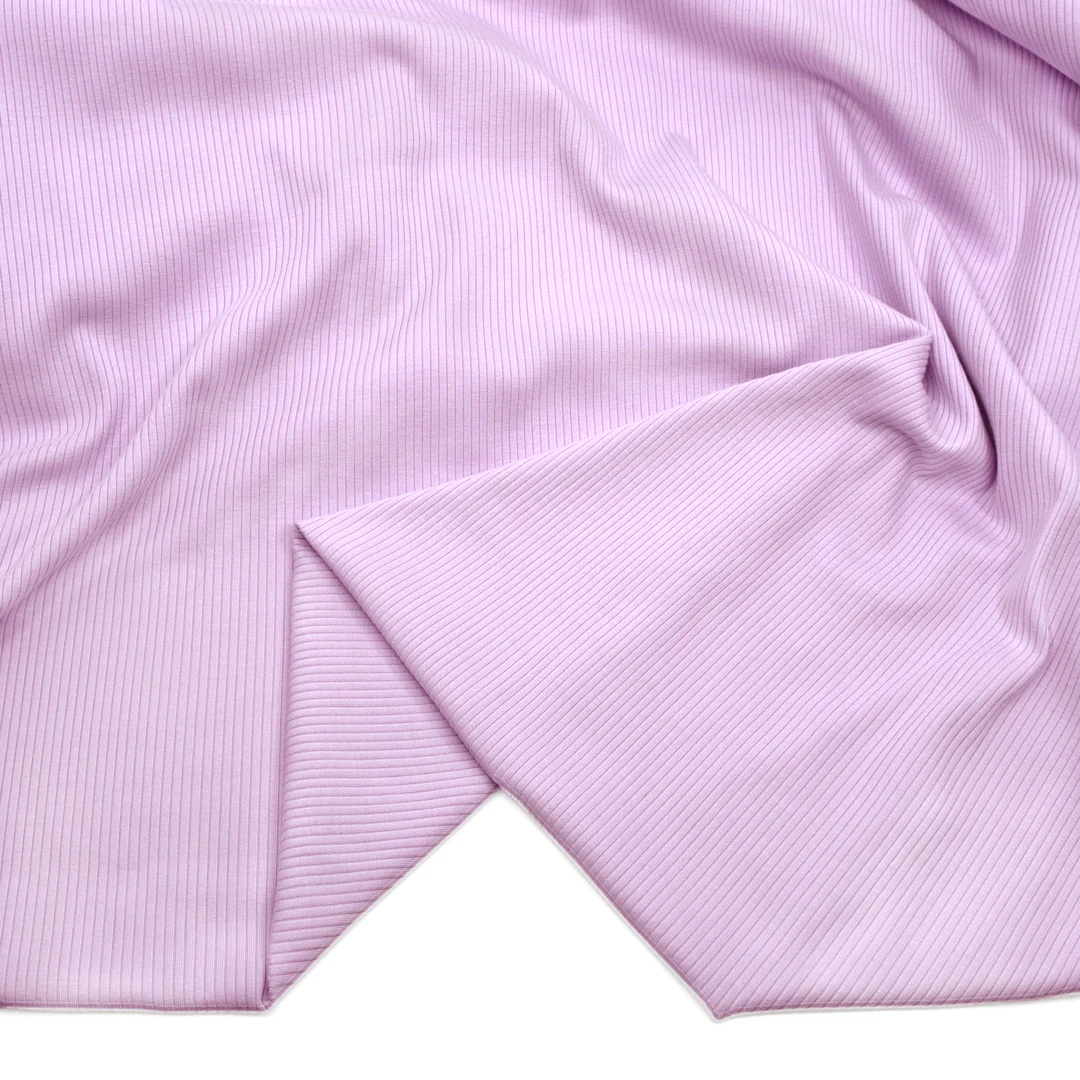 Unwind Bamboo Cotton Rib Knit - Pale Lilac