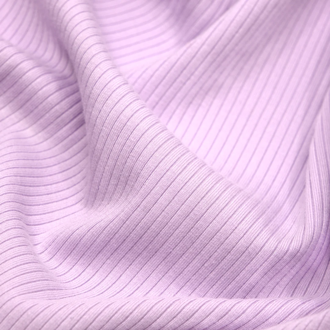Unwind Bamboo Cotton Rib Knit - Pale Lilac - Image 2